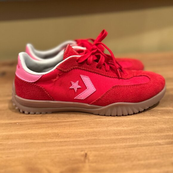 Womens Converse Run Star Trainer Low Shoes - Red/ Pink - Picture 2 of 7